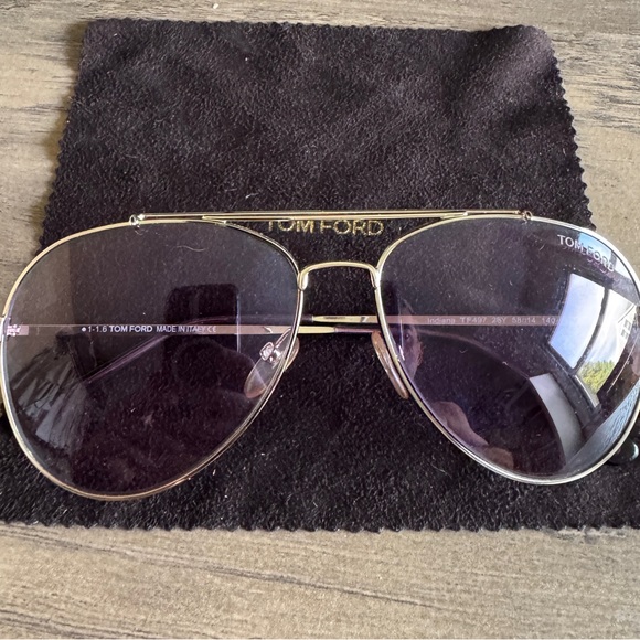 Tom Ford Indiana Unisex Aviator Sunglasses with Purple Lenses - Picture 1 of 4